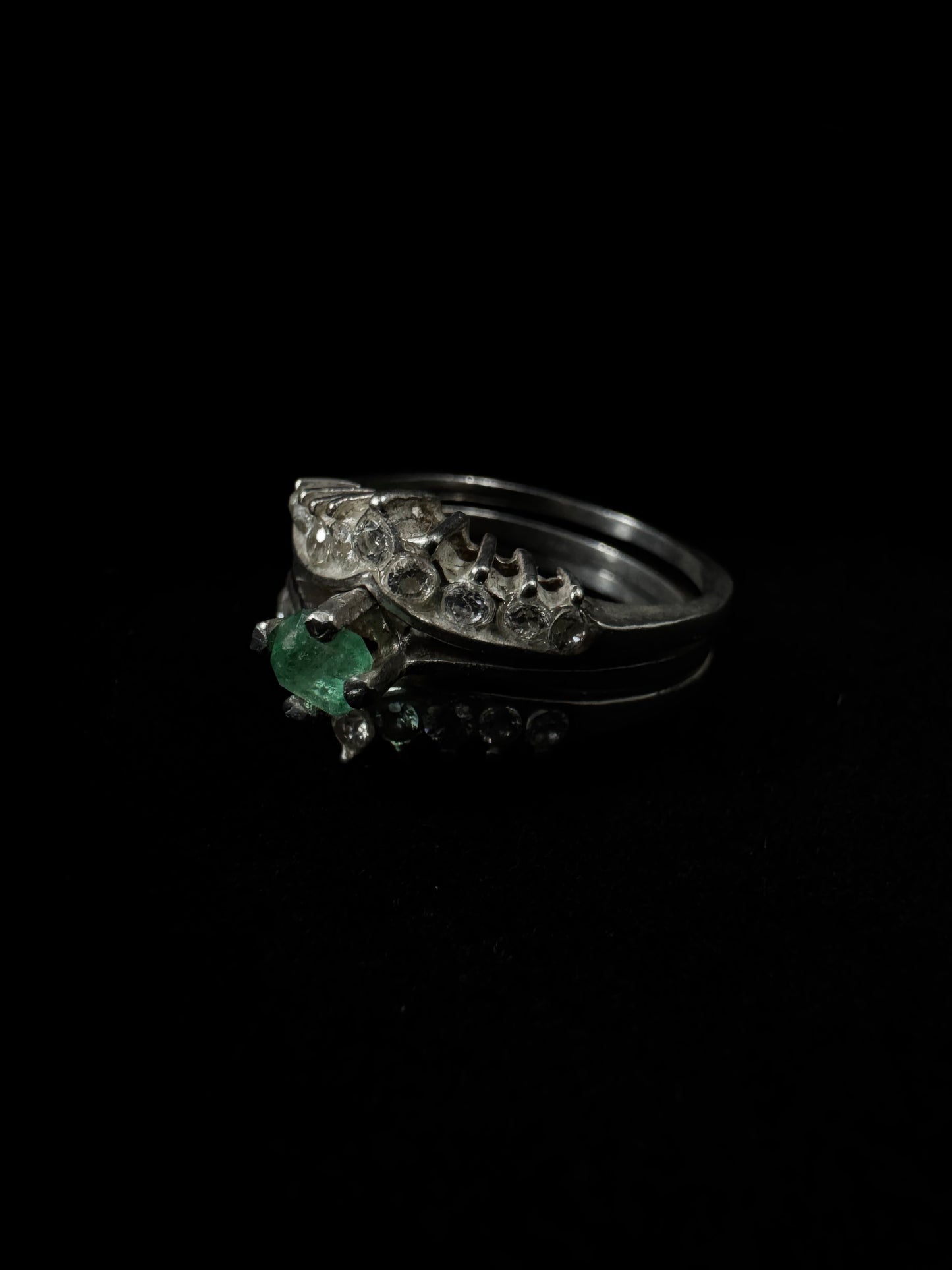 Anillo Tiara Esmeralda Natural