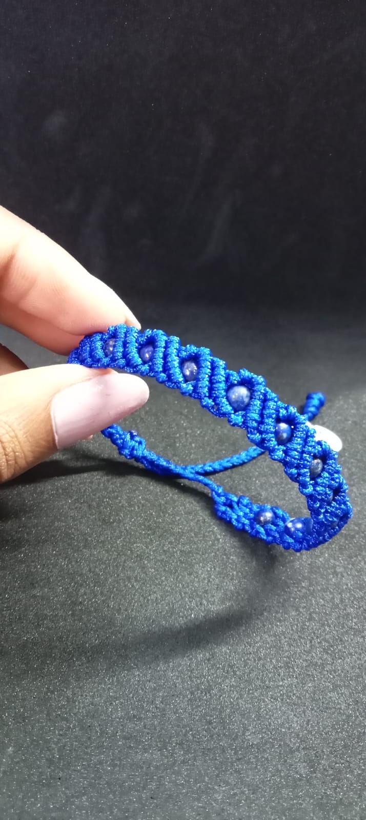 Pulsera Tejida Lapislázuli - Azul profundo - joyería artesanal FACET