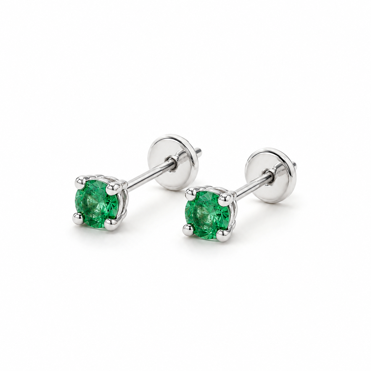 Topos Facet Esmeralda Redonda — Plata