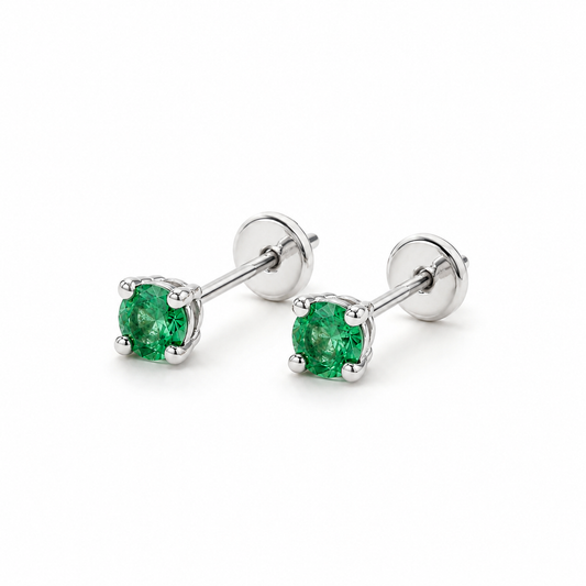 Topos Facet Esmeralda Redonda — Plata