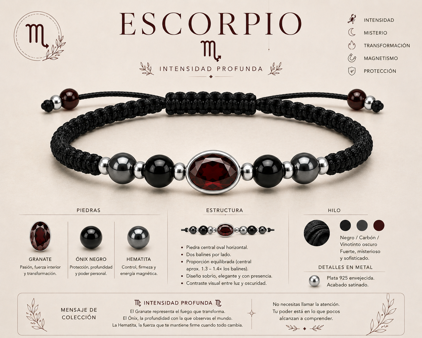 Manilla Zodiacal Escorpio — Intensidad Profunda