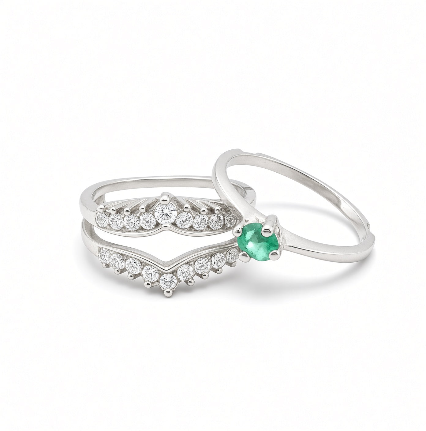 Anillo Tiara Esmeralda Natural