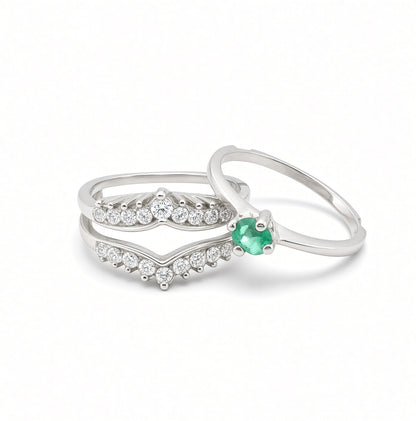 Anillo Tiara Esmeralda Natural