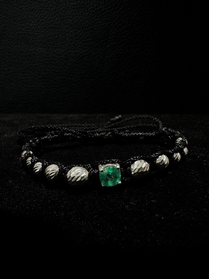 Pulsera Plata y Esmeralda