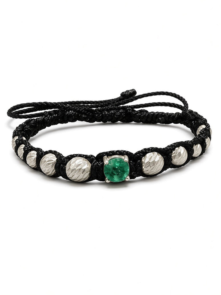 Pulsera Plata y Esmeralda
