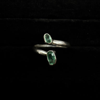 Anillo Doble Esmeralda Artesanal Hecho a Mano