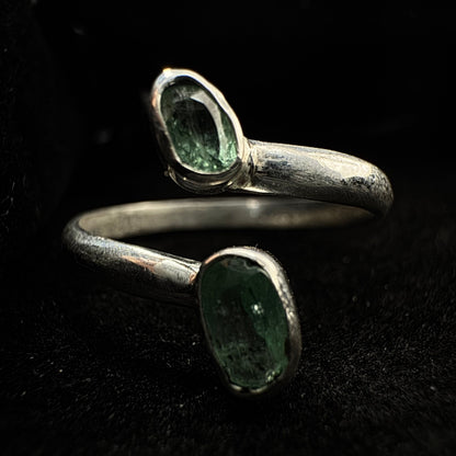 Anillo Doble Esmeralda Artesanal Hecho a Mano