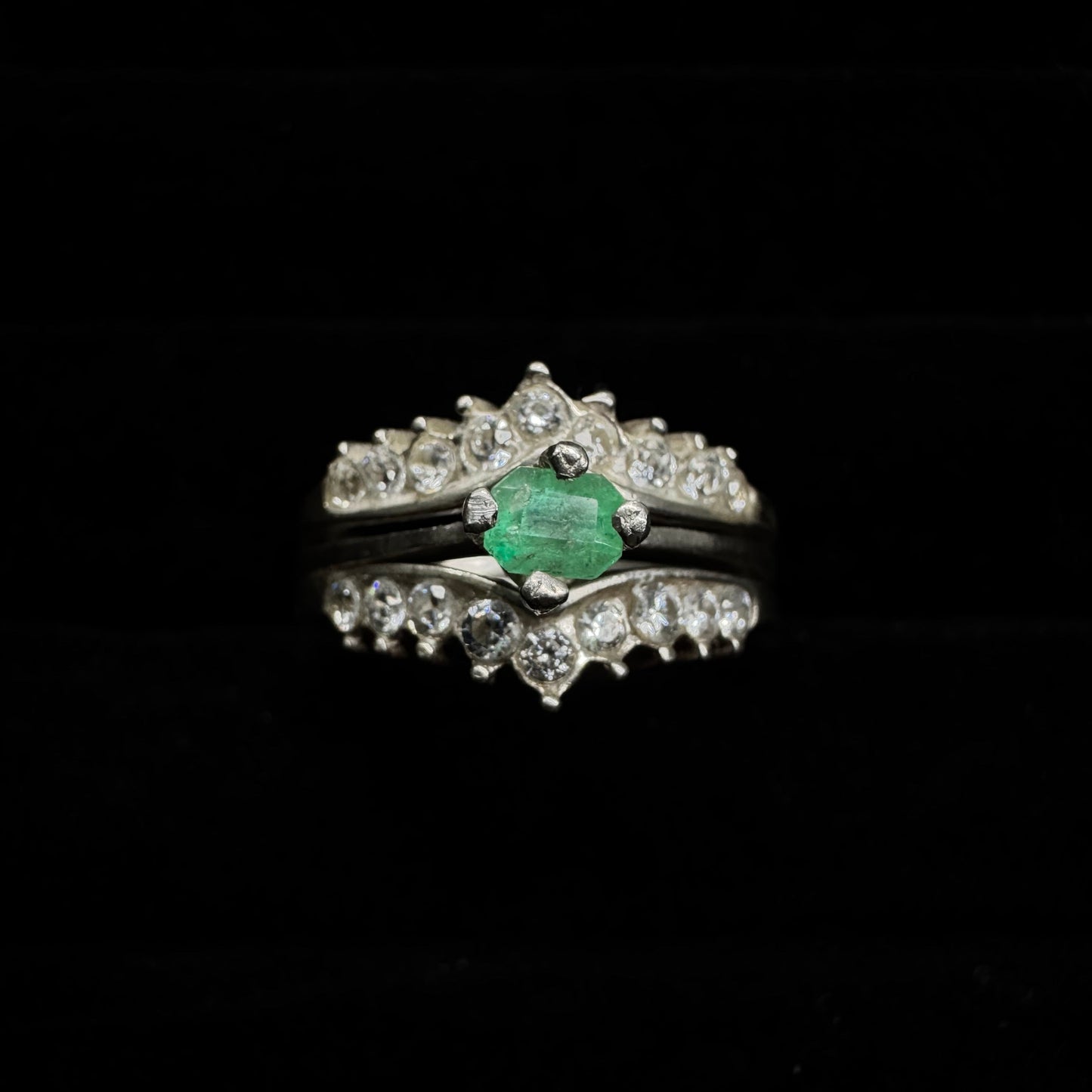 Anillo Tiara Esmeralda Natural