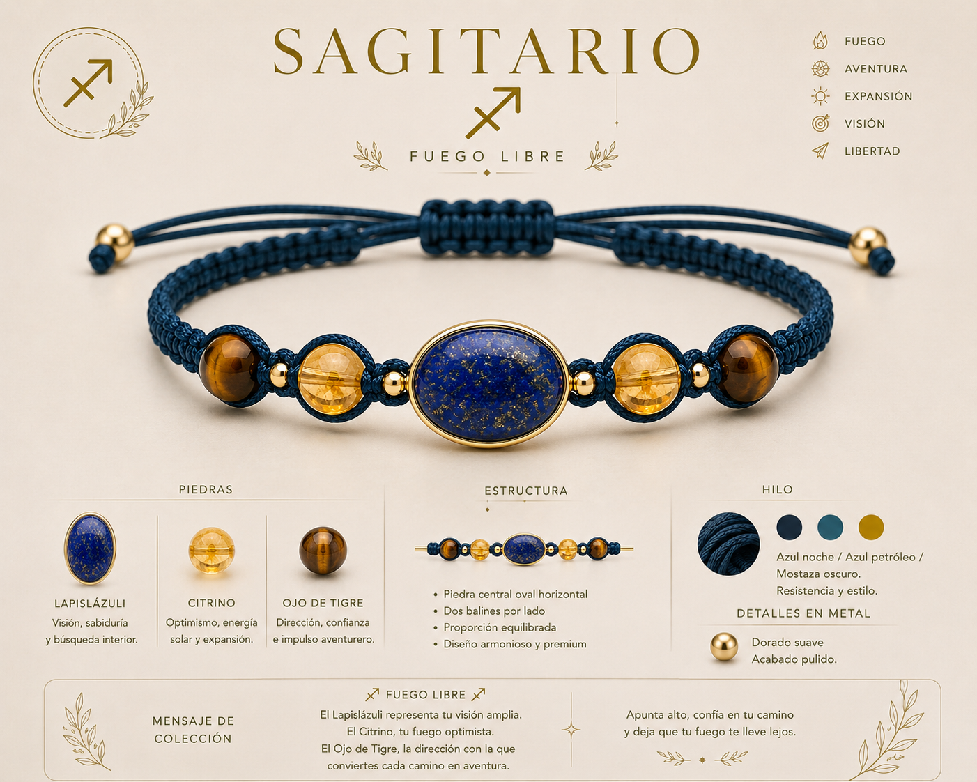 Manilla Zodiacal Sagitario — Fuego Libre