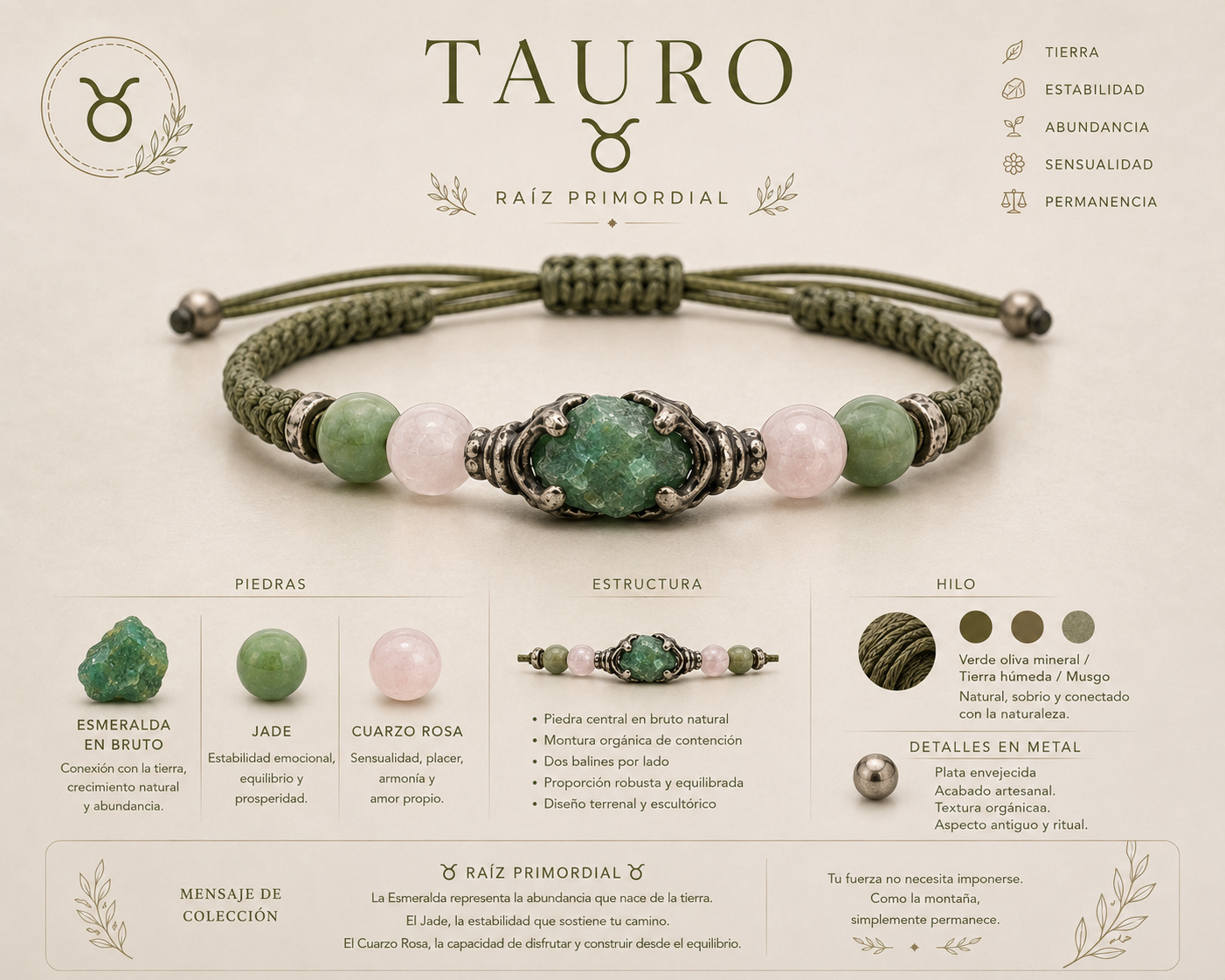 Manilla Zodiacal Tauro — Raíz Serena