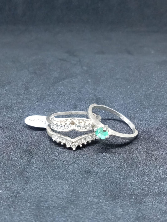 Anillo Esmeralda Doble - Luz de origen - joyería artesanal FACET