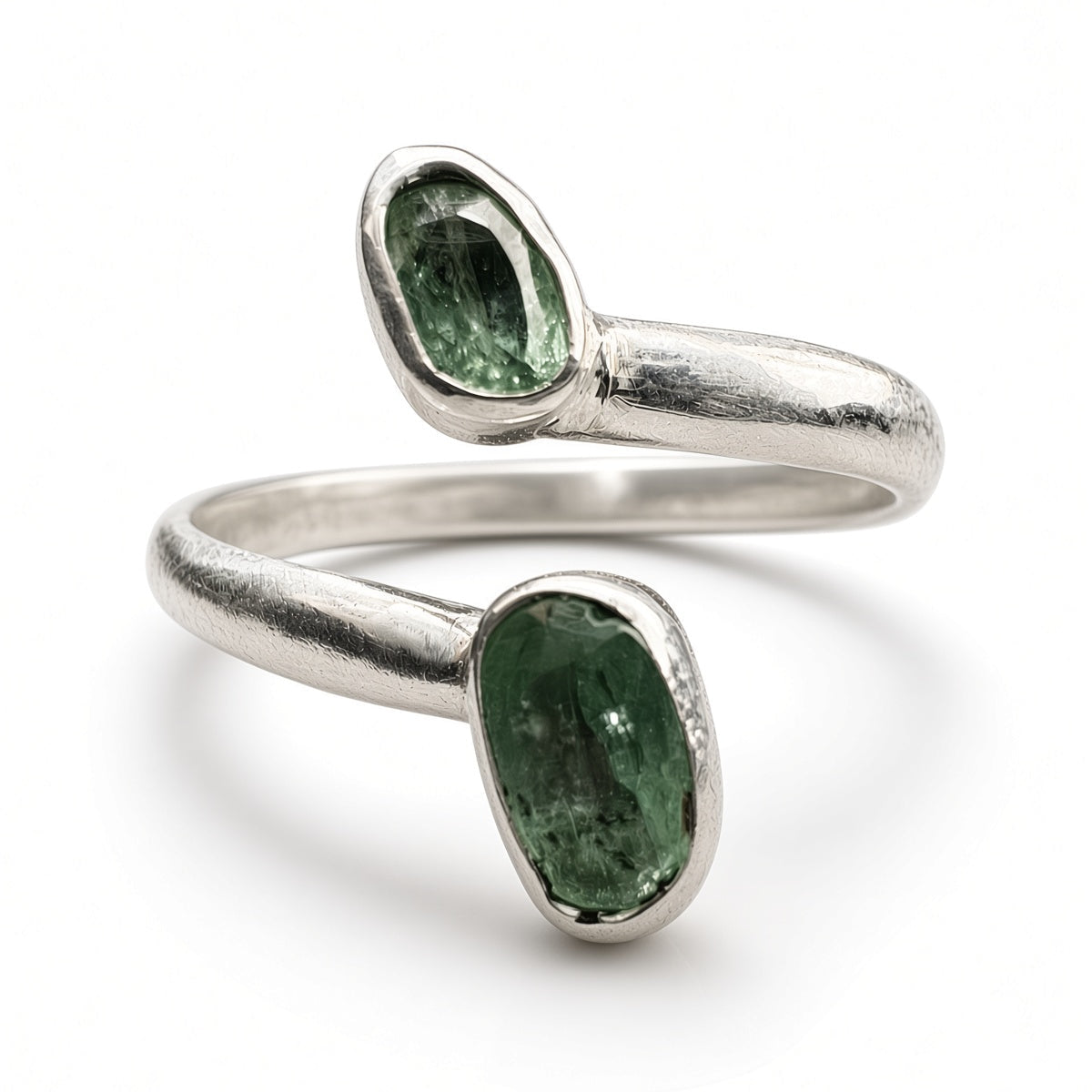 Anillo Doble Esmeralda Artesanal Hecho a Mano
