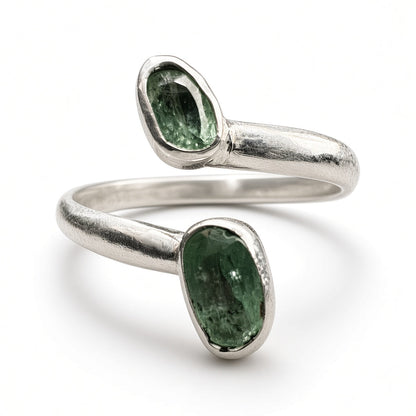 Anillo Doble Esmeralda Artesanal Hecho a Mano