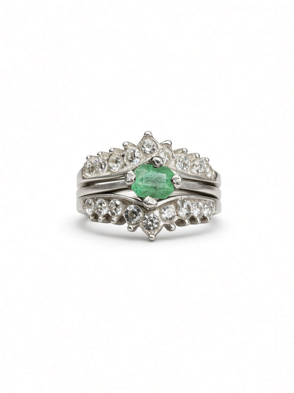 Anillo Tiara Esmeralda Natural