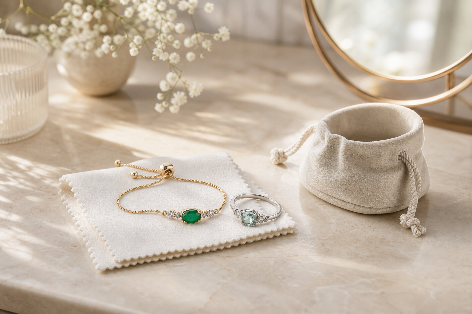 Cómo cuidar joyas con piedras naturales